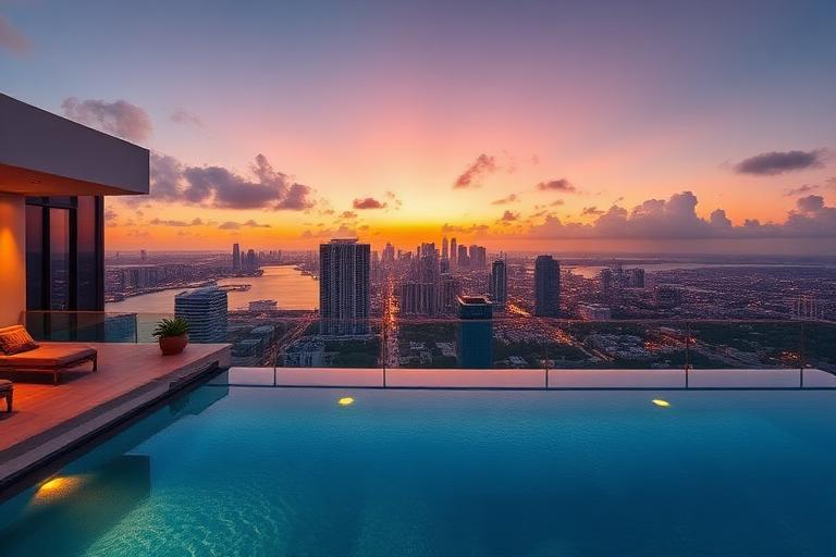 Luxury Miami penthouse residence overlooking the city
